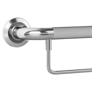 PULSE Ergo Safety Bar Stainless Steel - With a decorative design - Safety bar in Polished Chrome stainless finish - Ergonomic soft grip and Optional Towel Bar - Closeup view - 4006 - Vital Hydrotherapy