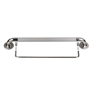 PULSE Ergo Safety Bar Stainless Steel - With a decorative design - Safety bar in Polished Chrome stainless finish - Ergonomic soft grip and Optional Towel Bar components - 4006 - Vital Hydrotherapy