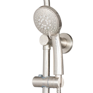 PULSE ShowerSpas Shower System - Lanai Shower System - 3-Function faced hand shower with 59" double-interlocking stainless steel hose and brass shower arm - Brushed Nickel - 1089 - Vital Hydrotherapy