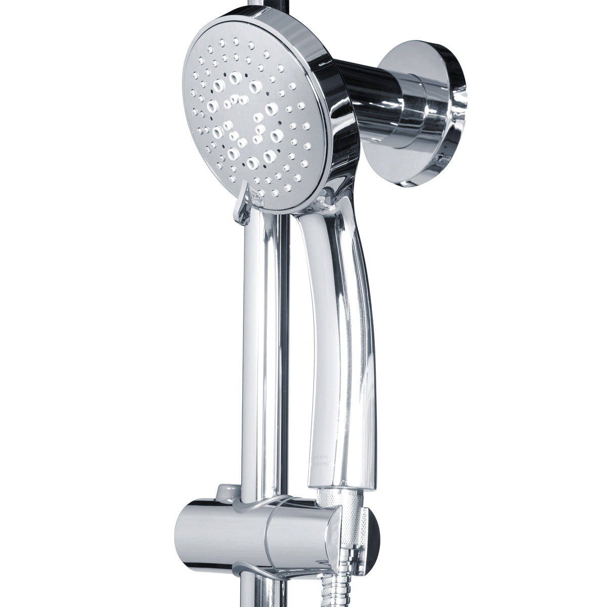 PULSE ShowerSpas Shower System - Lanai Shower System - 3-Function faced hand shower with 59" double-interlocking stainless steel hose and brass shower arm - Polished Chrome - 1089 - Vital Hydrotherapy