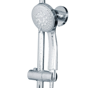 PULSE ShowerSpas Shower System - Lanai Shower System - 3-Function faced hand shower with 59" double-interlocking stainless steel hose and brass shower arm - Polished Chrome - 1089 - Vital Hydrotherapy