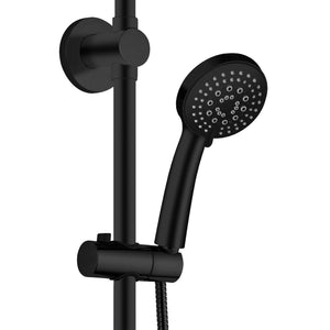 PULSE ShowerSpas Shower System - Lanai Shower System - 3-Function faced hand shower with 59" double-interlocking stainless steel hose and brass shower arm - Matte black - 1089 - Vital Hydrotherapy