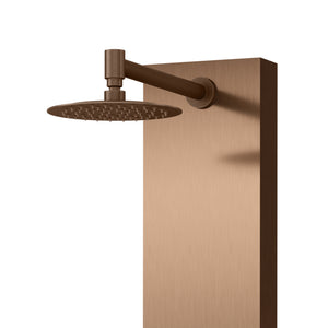 PULSE ShowerSpas Stainless Steel Shower Panel - Monterey ShowerSpa - with 8 in. Low profile stainless steel rain shower head with soft tips - Oil rubbed bronze - 1042 - Vital Hydrotherapy