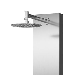 PULSE ShowerSpas Stainless Steel Shower Panel - Monterey ShowerSpa - with 8 in. Low profile stainless steel rain shower head with soft tips - Brushed Nickel - 1042 - Vital Hydrotherapy