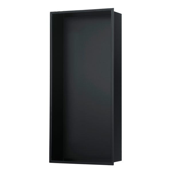 PULSE ShowerSpas Niche – 304 Stainless Steel - 10mm thin, sleek rectangular border - Matte Black - Dimensions: 27 × 15.4 × 6.3 in - NI-1224 - Vital Hydrotherapy