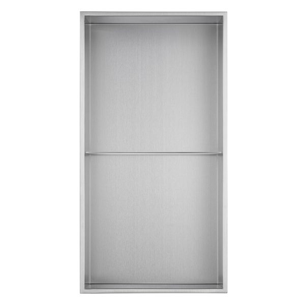 PULSE ShowerSpas Niche – 304 Stainless Steel - 10mm thin, sleek rectangular border - Stainless Steel Brushed - NI-1224V - Vital Hydrotherapy