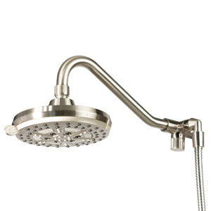 PULSE ShowerSpas Chrome Shower System - Oasis Shower System - 5-function showerhead with soft tips - Brushed Nickel - 1053 - Vital Hydrotherapy