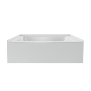 PULSE ShowerSpas 30" Wide White 100% High Gloss Acrylic Alcove Tub - Fiberglass middle layer - 20"H x 60"W x 30"D - Left Configuration - Isometric view - PT-2001-30 - Vital Hydrotherapy