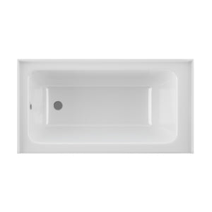 PULSE ShowerSpas 30" Wide White 100% High Gloss Acrylic Alcove Tub - Fiberglass middle layer - with drain and overflow drain - 20"H x 60"W x 30"D - Left Configuration - Top view - PT-2001-30 - Vital Hydrotherapy