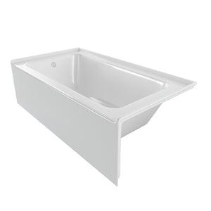 PULSE ShowerSpas 30" Wide White 100% High Gloss Acrylic Alcove Tub - Fiberglass middle layer - 20"H x 60"W x 30"D - Left Configuration - Isometric view - PT-2001-30 - Vital Hydrotherapy