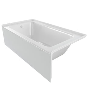 PULSE ShowerSpas 32" Wide White 100% High Gloss Acrylic Alcove Tub - Fiberglass middle layer - 20"H x 60"W x 32"D - Left Configuration - Isometric view - PT-2001-32 - Vital Hydrotherapy