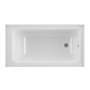 PULSE ShowerSpas 32" Wide White 100% High Gloss Acrylic Alcove Tub - Fiberglass middle layer - with drain and overflow drain - 20"H x 60"W x 32"D - Right Configuration - Top view - PT-2001-32 - Vital Hydrotherapy