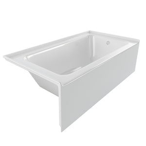 PULSE ShowerSpas 32" Wide White 100% High Gloss Acrylic Alcove Tub - Fiberglass middle layer - 20"H x 60"W x 32"D - Right Configuration - Isometric view - PT-2001-32 - Vital Hydrotherapy