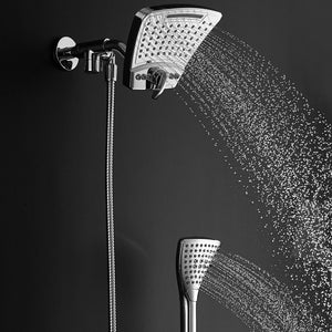 PULSE ShowerSpas Shower System - PowerShot Shower System - Unique and modern curved 8” rain showerhead with diverter, 3-function hand shower - Polished Chrome - Rain showerhead - Lifestyle - 1056 - Vital Hydrotherapy
