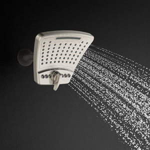 PULSE ShowerSpas 8” rain modern curved showerhead - PowerShot Showerhead - Brushed Nickel - Rain showerhead - 2056 - Vital Hydrotherapy