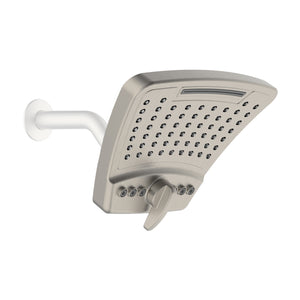 PULSE ShowerSpas 8” rain modern curved showerhead - PowerShot Showerhead - Brushed Nickel - 2056 - Vital Hydrotherapy