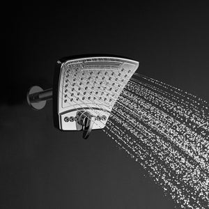 PULSE ShowerSpas 8” rain modern curved showerhead - PowerShot Showerhead - Polished Chrome - Rain showerhead - 2056 - Vital Hydrotherapy
