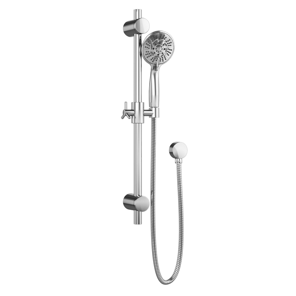 PULSE ShowerSpas Combo Shower System - 5-function stainless steel hand shower, Brass shower arm, Brass slide bar, Thru-temp pressure balance mixing valve and brass diverter - Polished Chrome - 3006 - Vital Hydrotherapy