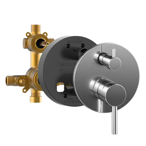 PULSE ShowerSpas Combo Shower System - Thru-temp pressure balance mixing valve and brass diverter - Polished Chrome -  3006 - Vital Hydrotherapy
