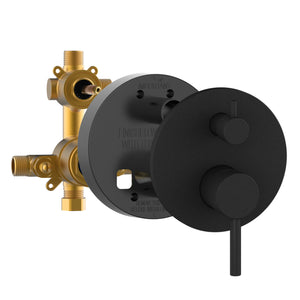 PULSE ShowerSpas Combo Shower System - Thru-temp pressure balance mixing valve and brass diverter - Matte black - 3006 - Vital Hydrotherapy