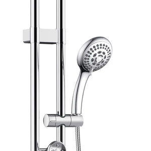 PULSE ShowerSpas Chrome Shower System - Saturn Shower System - Hand shower rests conveniently on the hand shower holder attached to the built-in slide bar1058 - Vital Hydrotherapy