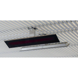 2300W Platinum Smart-Heat Electric Heater in Black Stainless Steel Tinted Glass-Ceramic Screen Slim-line Design mounted in ceiling