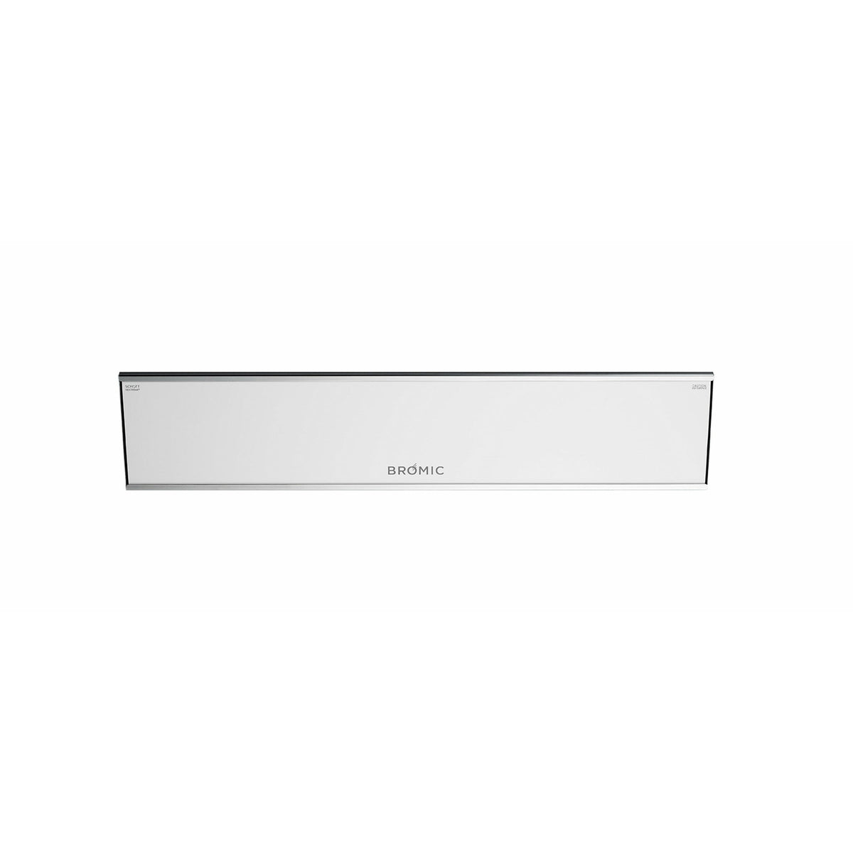 2300W Platinum Smart-Heat Electric Heater in White Stainless Steel Tinted Glass-Ceramic Screen Slim-line Design in white background