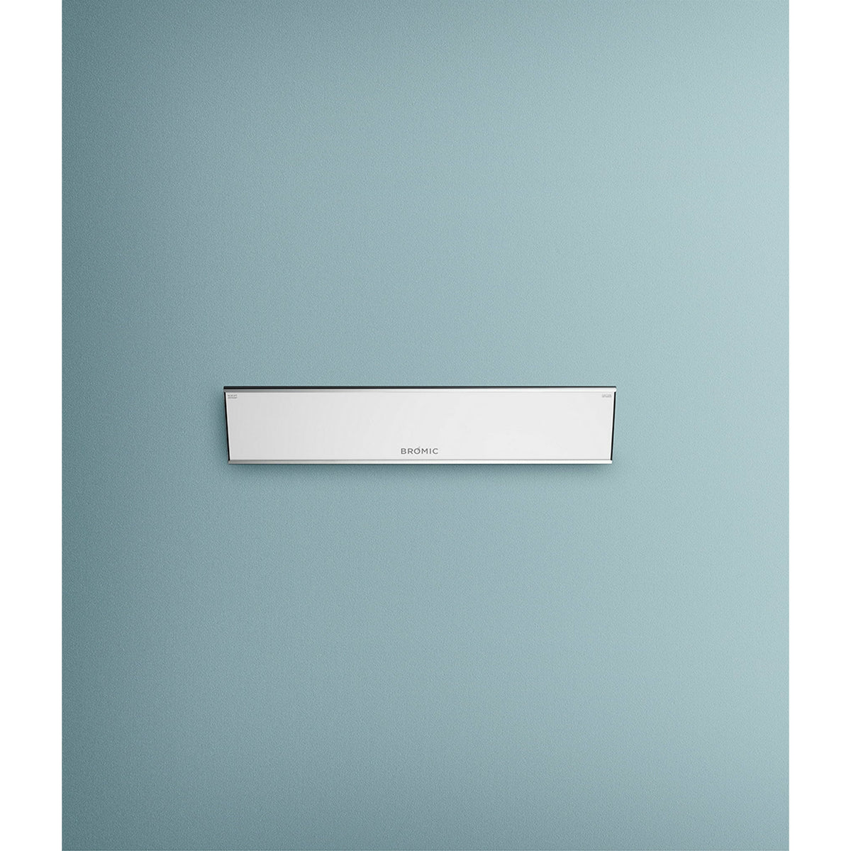 2300W Platinum Smart-Heat Electric Heater in White Stainless Steel Tinted Glass-Ceramic Screen Slim-line Design in plain background