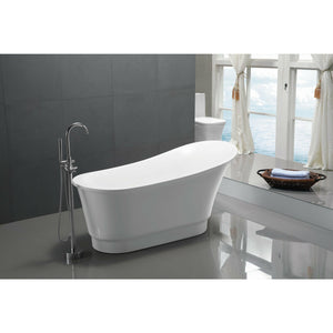 Anzzi Prima 67 in. Acrylic Flatbottom Non-Whirlpool Bathtub in Marine Grade Acrylic High Gloss White FT-AZ095 - Lifestyle - Vital Hydrotherapy