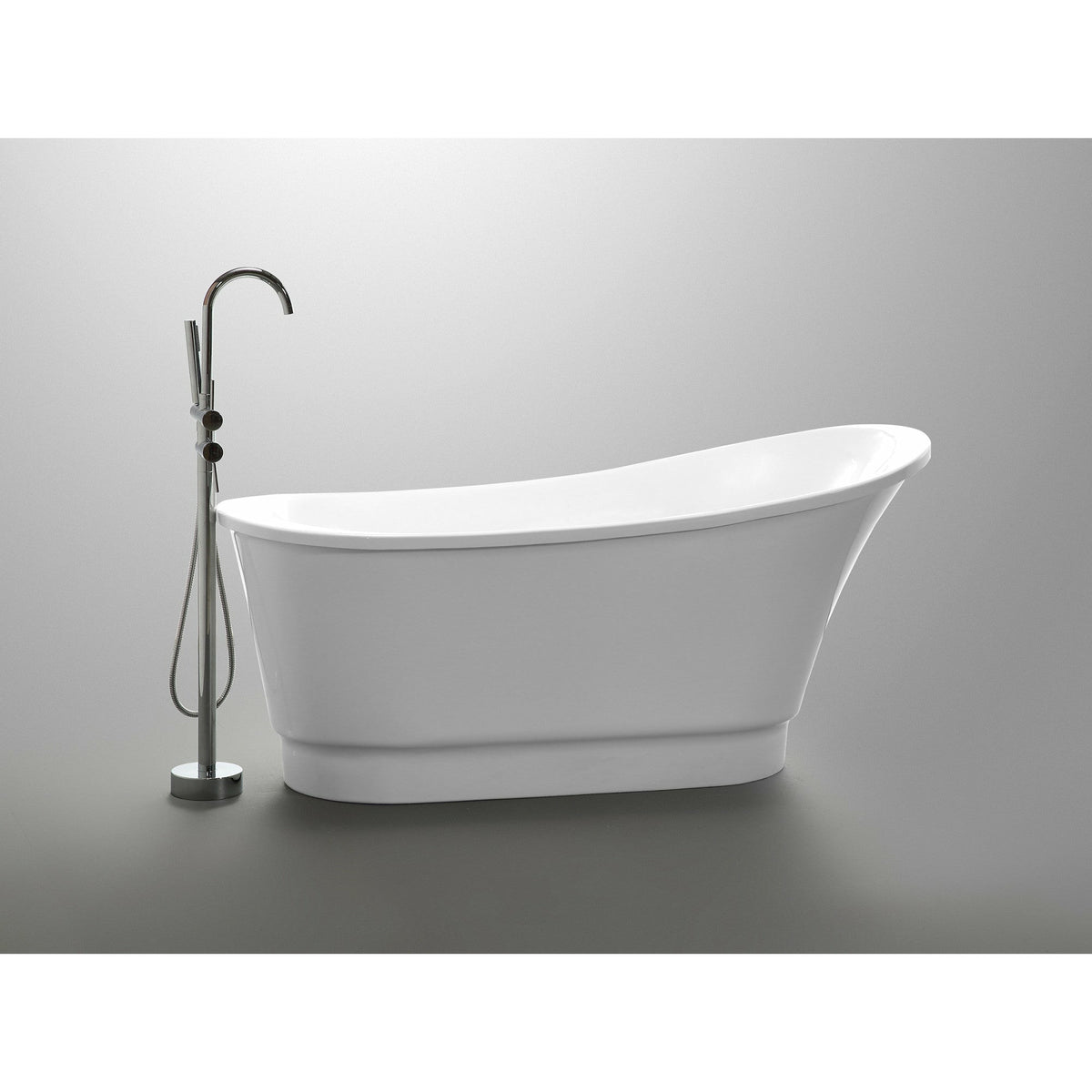 Anzzi Prima 67 in. Acrylic Flatbottom Non-Whirlpool Bathtub in Marine Grade Acrylic High Gloss White FT-AZ095 - Vital Hydrotherapy