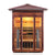 InfraNature Original Rustic Infrared Sauna Canadian red cedar inside and out with peaked roof and glass door and windows front view