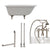 Cambridge Plumbing 54-Inch Rolled Rim Cast Iron Clawfoot Tub (Porcelain enamel interior and white paint exterior) and Deck Mount Plumbing Package (Brushed nickel) RR55-463D-6-PKG-7DH - Vital Hydrotherapy