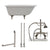 Cambridge Plumbing 54-Inch Rolled Rim Cast Iron Clawfoot Tub (Porcelain enamel interior and white paint exterior) and Deck Mount Plumbing Package (Brushed nickel) RR55-684D-PKG-7DH - Vital Hydrotherapy