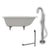 Cambridge Plumbing 60-Inch Rolled Rim Cast Iron Soaking Clawfoot Tub (Porcelain enamel interior and white paint exterior) and Freestanding Plumbing Package (Brushed nickel) RR61-150-PKG-NH - Vital Hydrotherapy