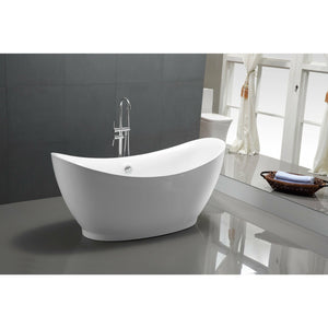 Anzzi Reginald Series 5.67 ft. Freestanding Soaking Bathtub in Acrylic High Gloss White FT-AZ091 - Lifestyle - Vital Hydrotherapy