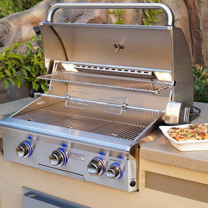 American Outdoor Grill Rotisserie Kit for 24" Aog Grill - Stainless Steel Spit Rod With Handle - RK24 - Installed in Grill - Vital Hydrotherapy