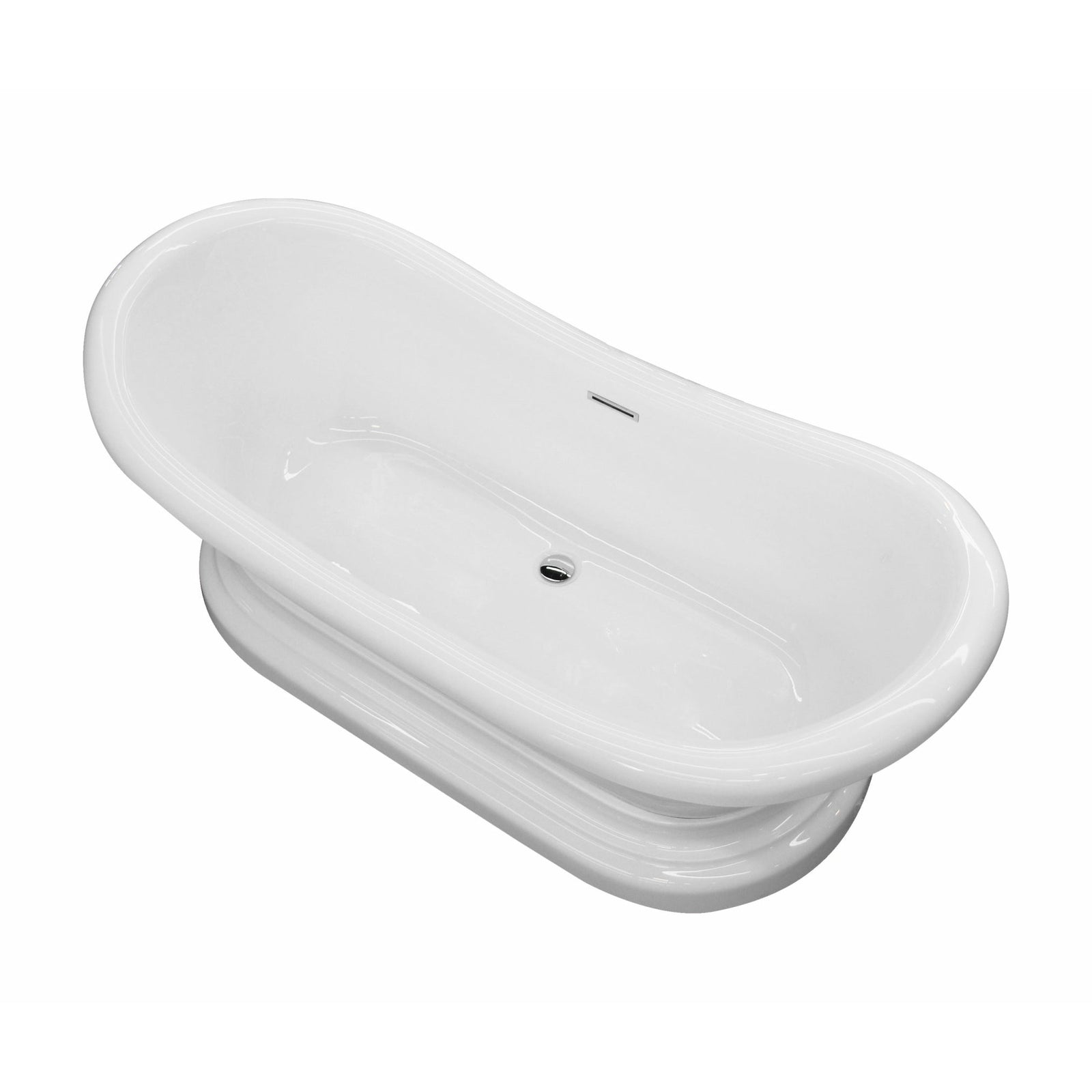 Anzzi Ruby 5.9 ft. Acrylic Flatbottom Non-Whirlpool Bathtub-Marine Grade Acrylic High Gloss White Finish - Built-in Chrome Overflow and Push Operated Center Drain - FT-AZ113 - Vital Hydrotherapy