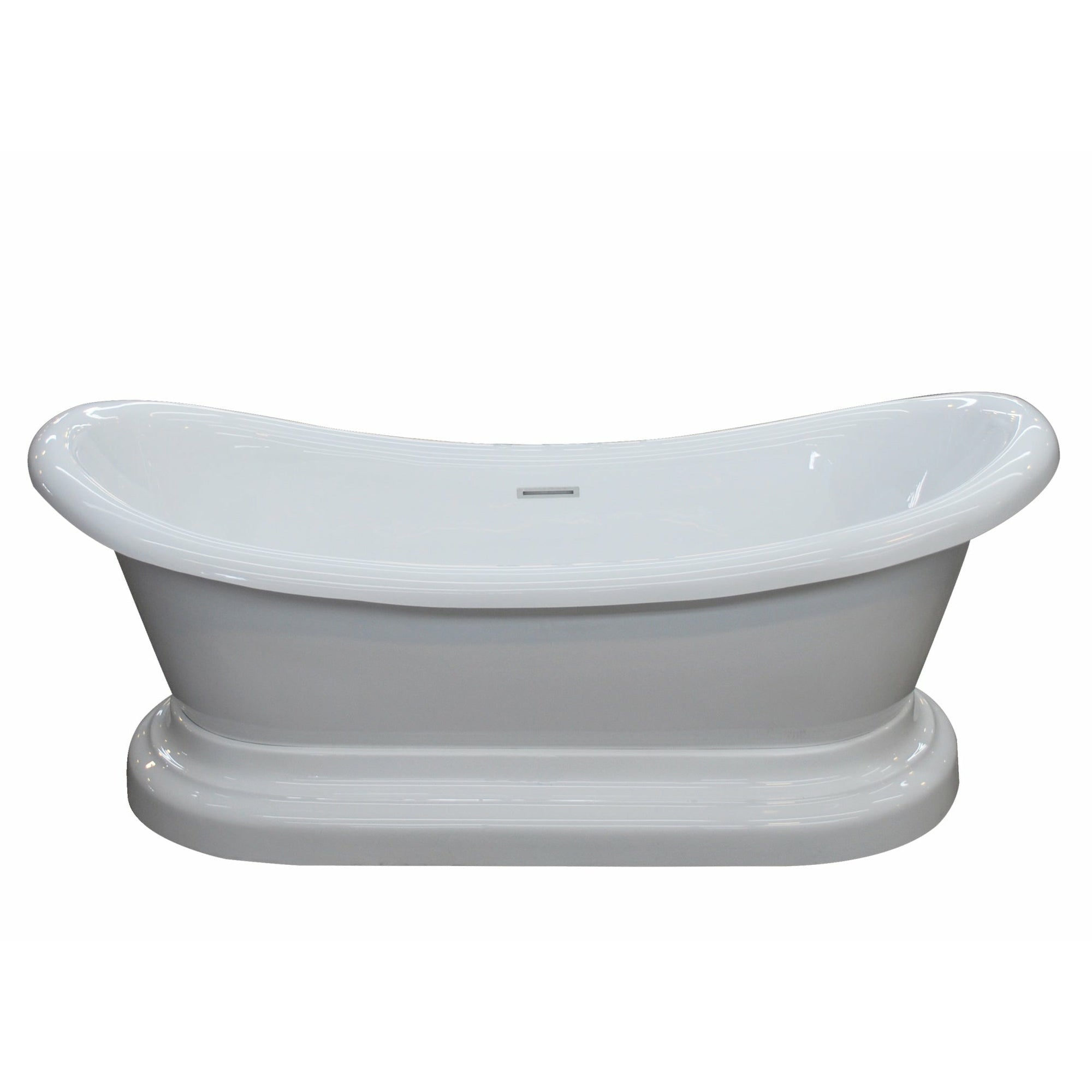Anzzi Ruby 5.9 ft. Acrylic Flatbottom Non-Whirlpool Bathtub-Marine Grade Acrylic High Gloss White Finish - Built-in Chrome Overflow and Push Operated Center Drain - FT-AZ113 - Vital Hydrotherapy