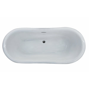 Anzzi Ruby 5.9 ft. Acrylic Flatbottom Non-Whirlpool Bathtub-Marine Grade Acrylic High Gloss White Finish - Built-in Chrome Overflow and Push Operated Center Drain - FT-AZ113 - Vital Hydrotherapy