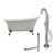 Cambridge Plumbing 61-Inch Cast Iron Slipper Clawfoot Tub (Porcelain enamel interior and white paint exterior) and Freestanding Plumbing Package (Brushed Nickel) ST61-150-PKG-NH - Vital Hydrotherapy