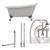 Cambridge Plumbing 61-Inch Cast Iron Slipper Clawfoot Tub (Porcelain enamel interior and white paint exterior) and Deck Mount Plumbing Package (Brushed Nickel) ST61-463D-6-PKG-7DH - Vital Hydrotherapy