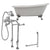Cambridge Plumbing 67-Inch Slipper Cast Iron Clawfoot Tub (Porcelain enamel interior and white paint exterior) and Freestanding Plumbing Package (Brushed nickel) ST67-398463-PKG-NH - Vital Hydrotherapy