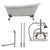 Cambridge Plumbing 67-Inch Slipper Cast Iron Slipper Clawfoot Tub (Porcelain enamel interior and white paint exterior) and Deck Mount Plumbing Package (Brushed Nickel) ST67-684D-PKG-7DH - Vital Hydrotherapy
