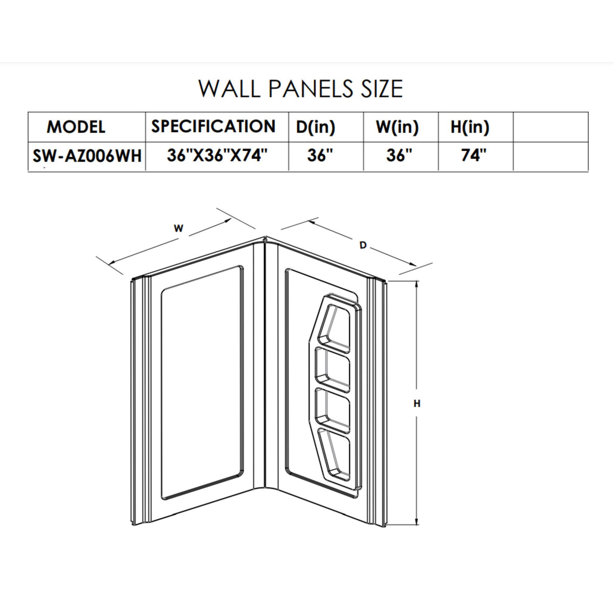 Anzzi Gradient 36 in. x 36 in. x 74 in. 2-piece DIY Friendly Corner Shower Surround in White SW-AZ006WH - Vital Hydrotherapy