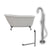 Cambridge Plumbing 54-Inch Swedish Slipper Cast Iron Clawfoot Tub (Porcelain enamel interior and white paint exterior) with Freestanding Plumbing Package (Brushed Nickel) SWED54-150-PKG-NH - Vital Hydrotherapy
