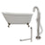 Cambridge Plumbing 58-Inch Swedish Slipper Cast Iron Clawfoot Tub (Porcelain enamel interior and white paint exterior) with Freestanding Plumbing Package (Brushed Nickel) SWED58-150-PKG-NH - Vital Hydrotherapy