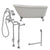 Cambridge Plumbing 58-Inch Swedish Slipper Cast Iron Clawfoot Tub (Luxurious Porcelain Enamel Interior) with Freestanding Plumbing Package - Brushed Nickel Ball and Claw Feet - SWED58-398684-PKG-NH - Vital Hydrotherapy