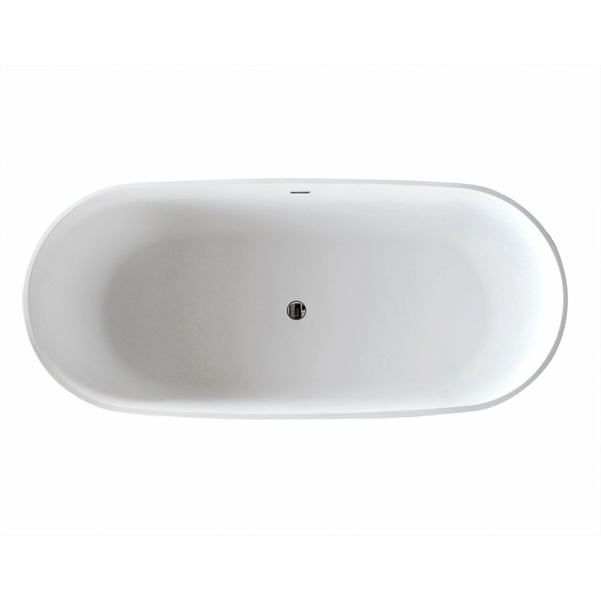 Anzzi Sabbia 5.9 ft. Solid Surface Classic Freestanding Soaking Bathtub in Matte White FT511-0025 - Top View - Vital Hydrotherapy