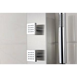 Anzzi Sans 40 in. Full Body Shower Panel with Heavy Rain Shower and Spray Wand in Brushed Steel SP-AZ077 - Vital Hydrotherapy
