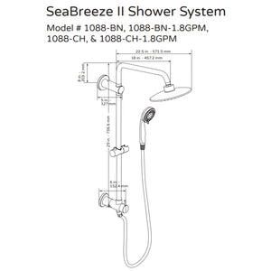 PULSE ShowerSpas Shower System Combo - SeaBreeze Shower and Valve Combo 1088
